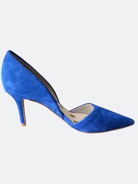 Boden Bright Blue Suede Leather D’Orsay Pumps Heels SZ 37 (6.5)